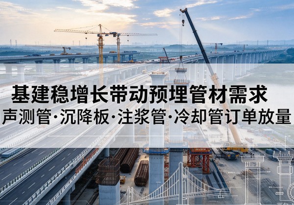 奇台基建稳增长带动预埋监测管材需求，声测管、沉降板、注浆管订单持续放量